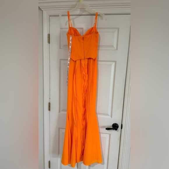 Oh Polly Perrine Corset Frill Skirt Maxi Dress in Tangerine Size 2 - Picture 10 of 14